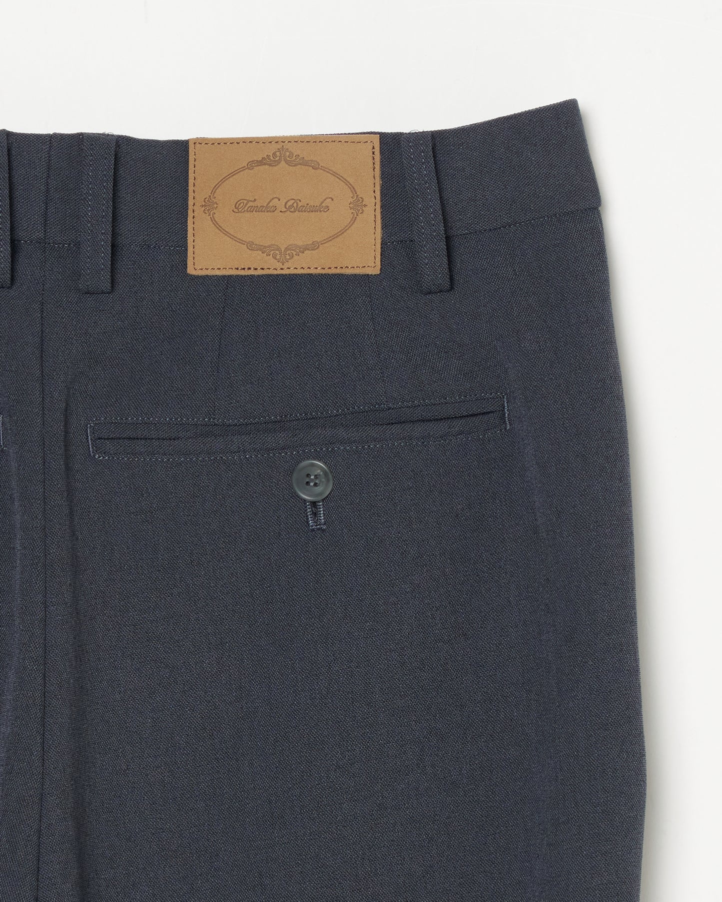 Leather patch one-tuck trousers Gray【Delivery in January 2027】