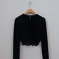 gather neck velour tops Black【Delivery in February 2025】