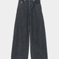Letter pocket denim pants Black【Delivery in February 2027】