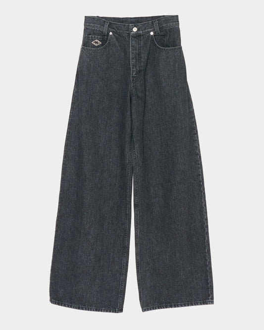 Letter pocket denim pants Black【Delivery in February 2027】