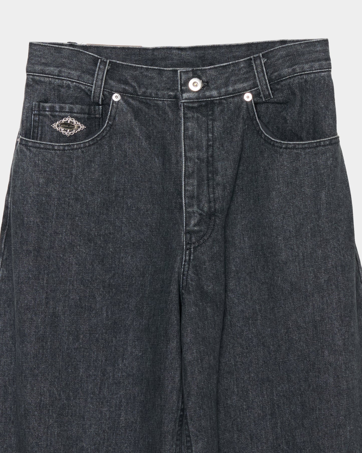 Letter pocket denim pants Black【Delivery in February 2027】