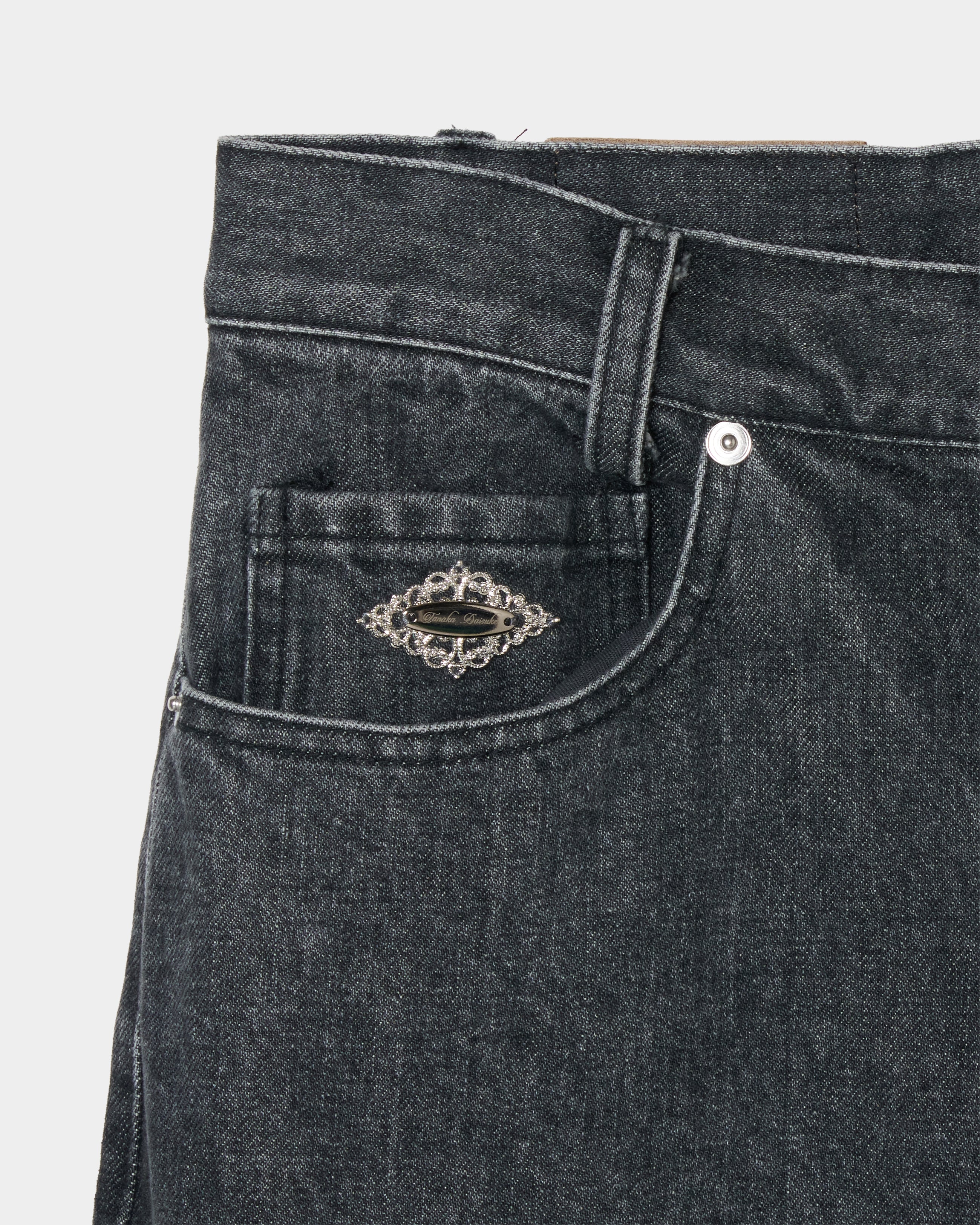 tanakadaisuke(タナカダイスケ)|パンツ|Letter pocket denim pants Black