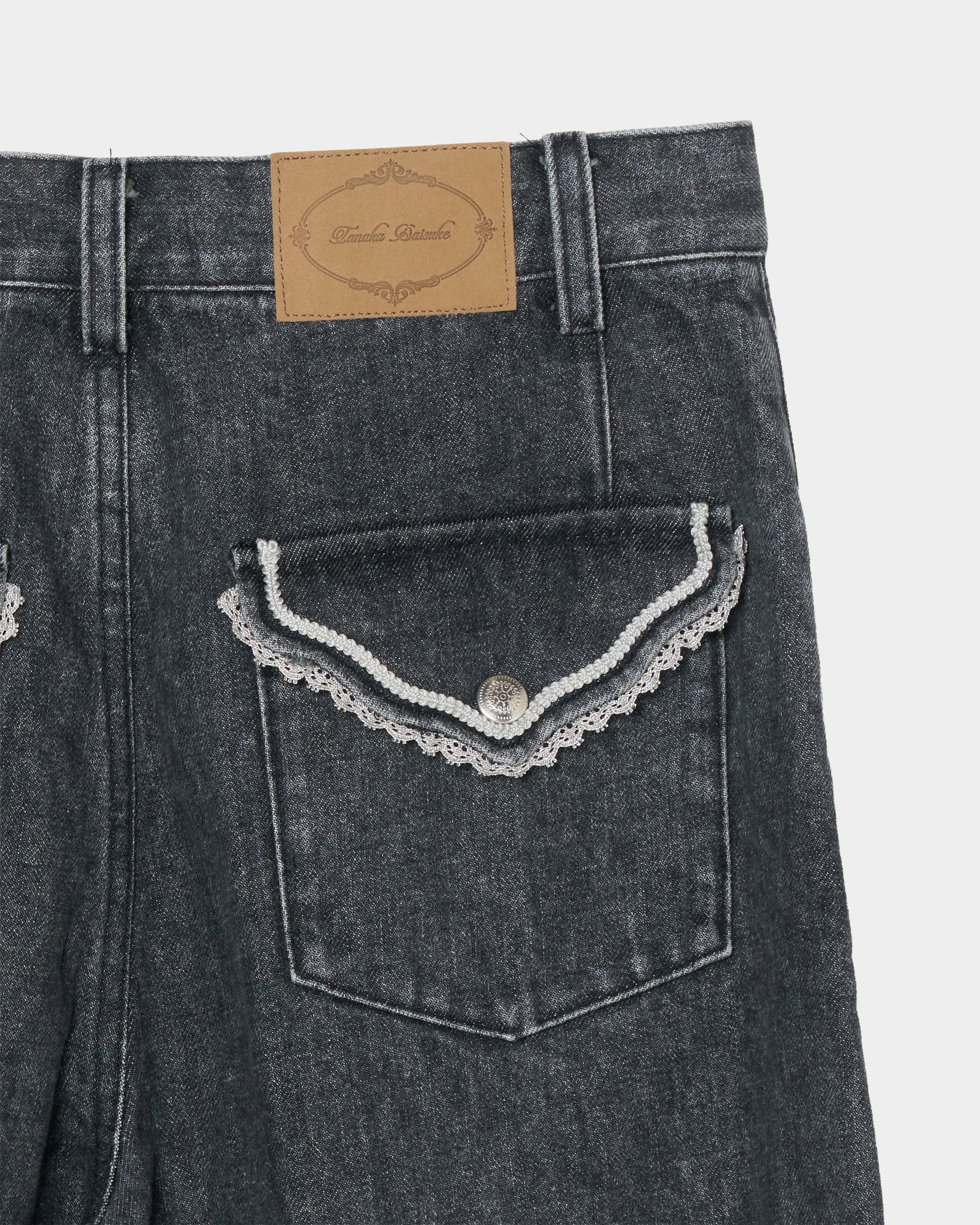 tanakadaisuke(タナカダイスケ)|パンツ|Letter pocket denim pants Black