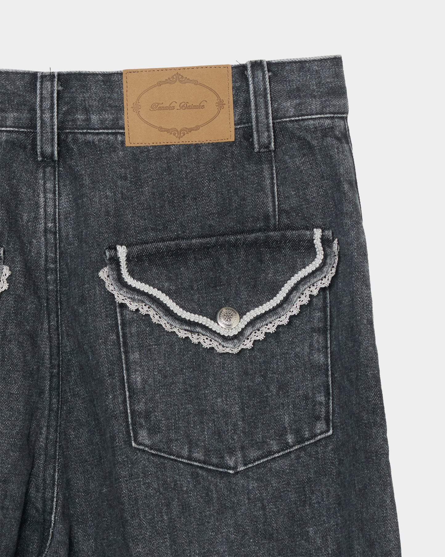 Letter pocket denim pants Black【Delivery in February 2027】