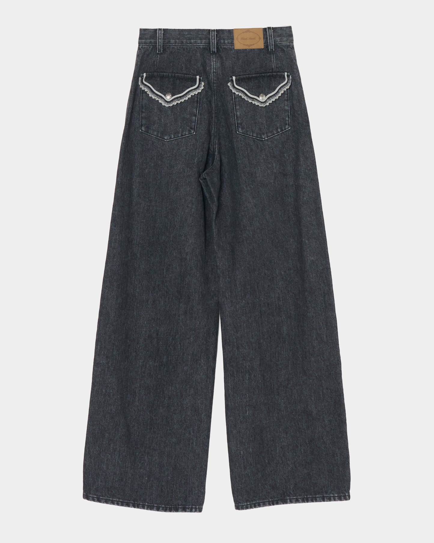 Letter pocket denim pants Black【Delivery in February 2027】