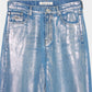 Silver foil print ornament denim pants Blue【Delivery in February 2027】