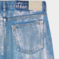 Silver foil print ornament denim pants Blue【Delivery in February 2027】