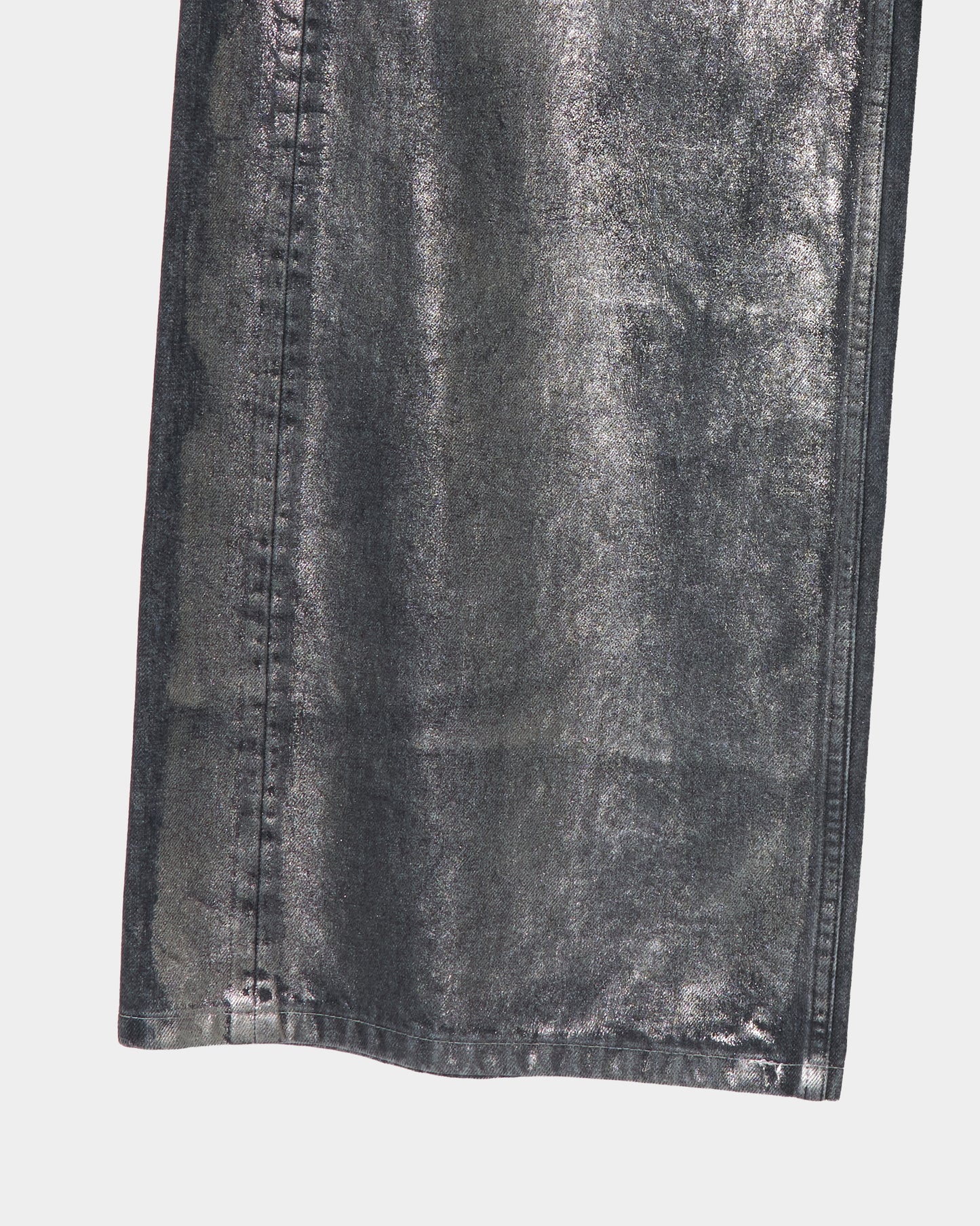 Silver foil print letter pocket denim pants Black【Delivery in February 2027】
