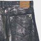 Silver foil print letter pocket denim pants Black【Delivery in February 2027】