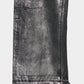 Silver foil print ornament denim pants Black【Delivery in February 2027】
