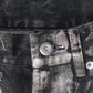 Silver foil print ornament denim pants Black【Delivery in February 2027】