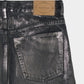 Silver foil print ornament denim pants Black【Delivery in February 2027】