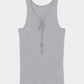 metal ribbon tank top Gray【Delivery in March 2027】