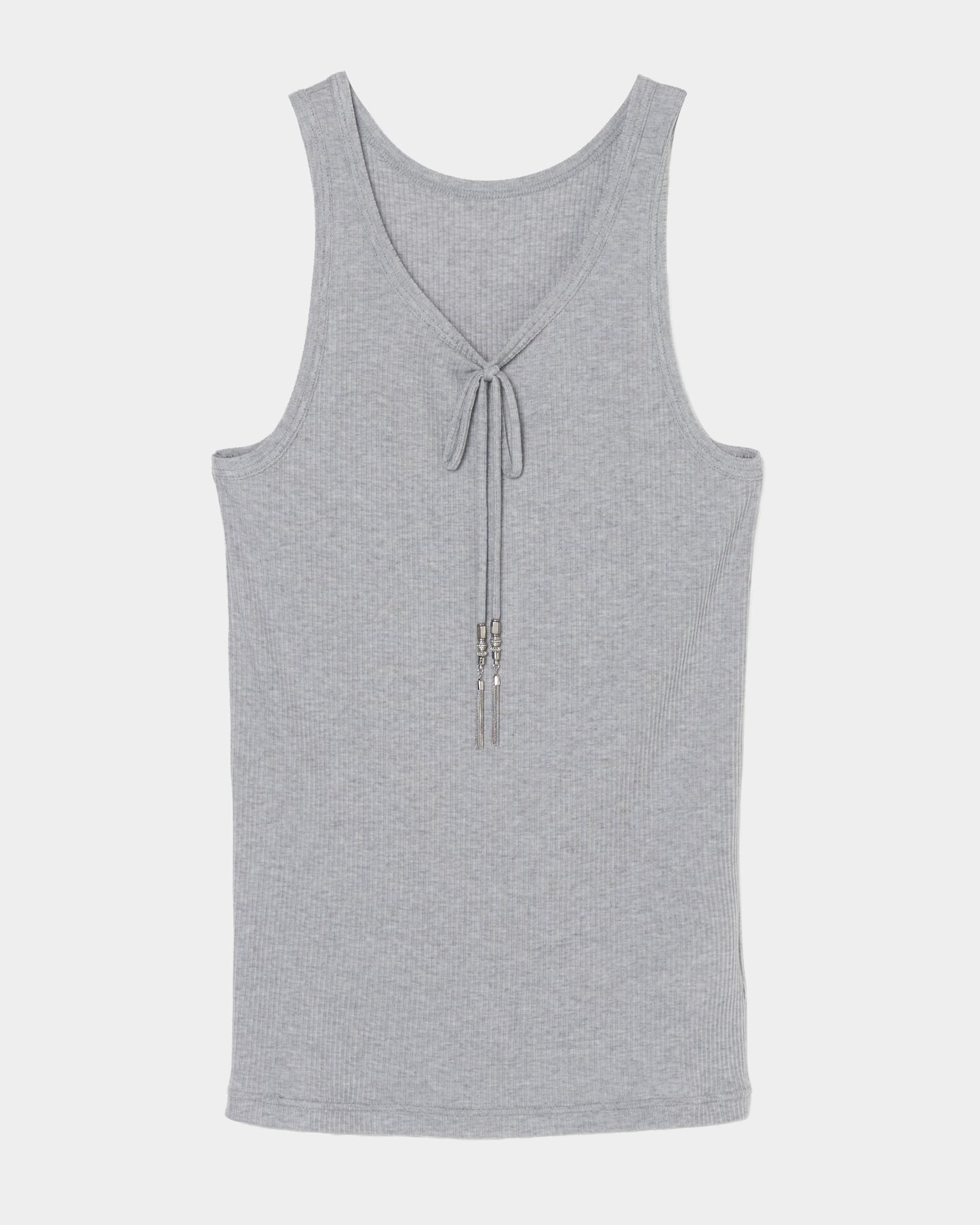 metal ribbon tank top Gray【Delivery in March 2027】