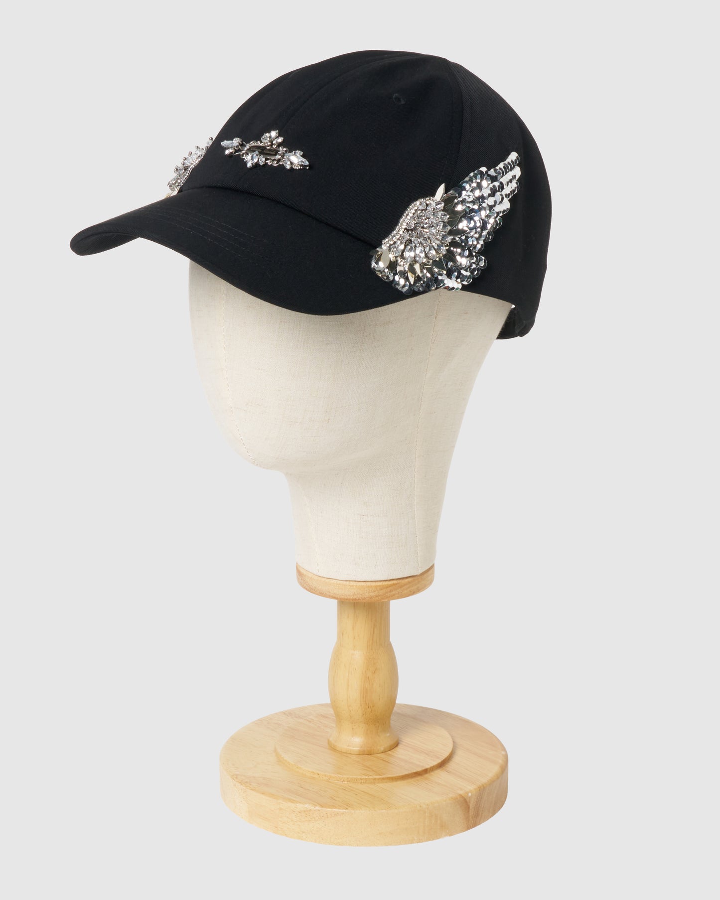 Silver crystal bijou wing cap Black【Delivery in March 2027】