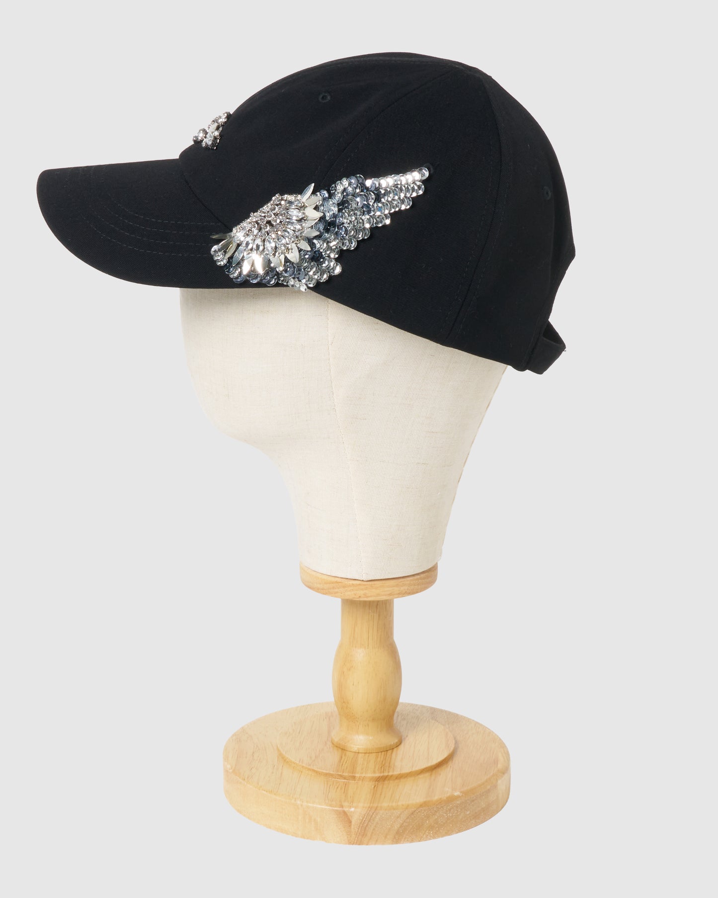 Silver crystal bijou wing cap Black【Delivery in March 2027】