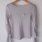 feather beads embroidery gather sleeve tops Gray【Delivery in February 2026】