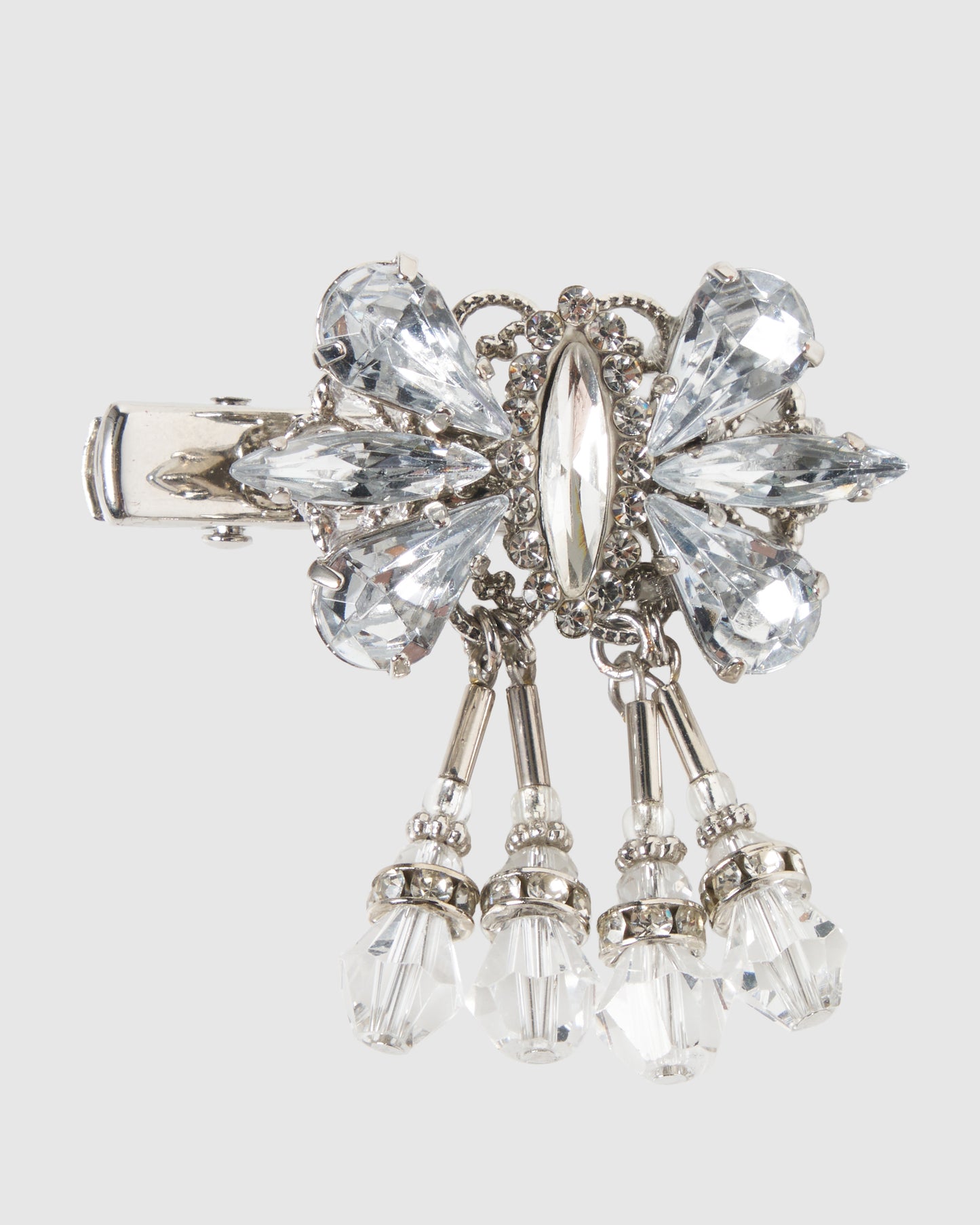 Ribbon bijou hair clip Silver【Delivery in February 2027】