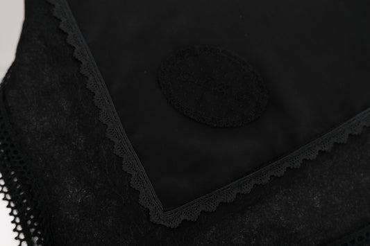 flower lace frame scarf Black【Delivery in November 2025】