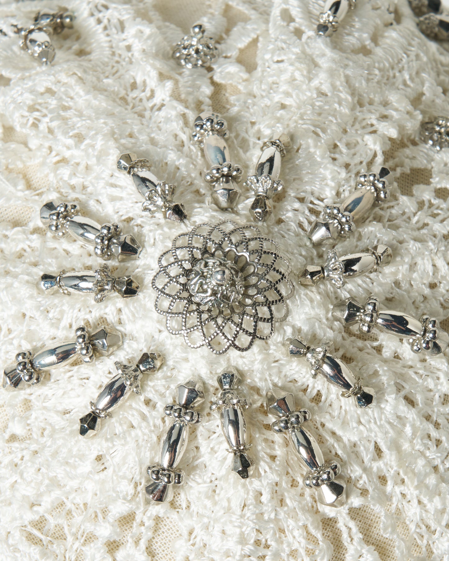 silver lace metal head piece White【Delivery in March 2027】