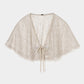 flower lace velvet ribbon cape Gray【Delivery in November 2025】