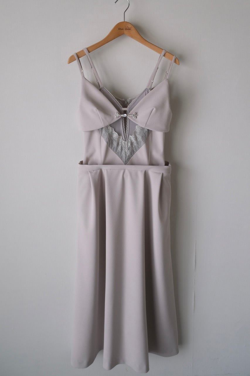 layered bra jersey cami one-piece Ash gray【Delivery in February 2026】