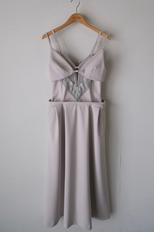 layered bra jersey cami one-piece Ash gray【Delivery in February 2026】