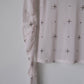 cross embroidery gather sleeve tops Greige【Delivery in February 2026】