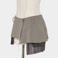 Pleated lining wrap skirt Greige【Delivery in January 2027】