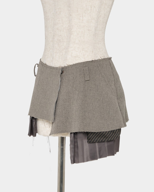 Pleated lining wrap skirt Greige【Delivery in January 2027】