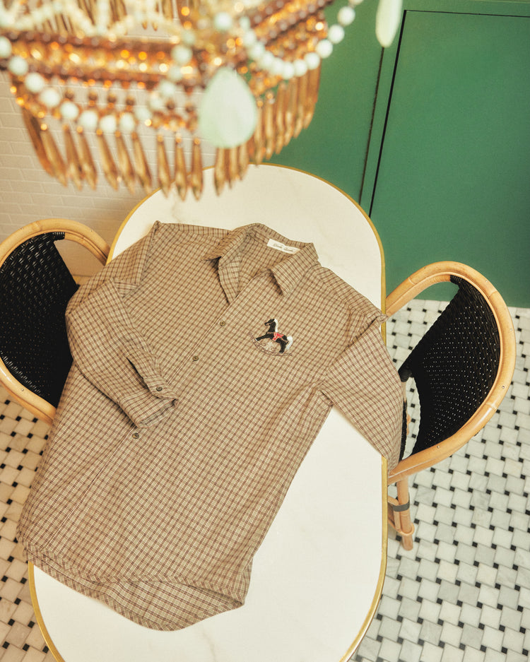 【New item】rocking horse check shirt Moss green【Delivery in April 2026】