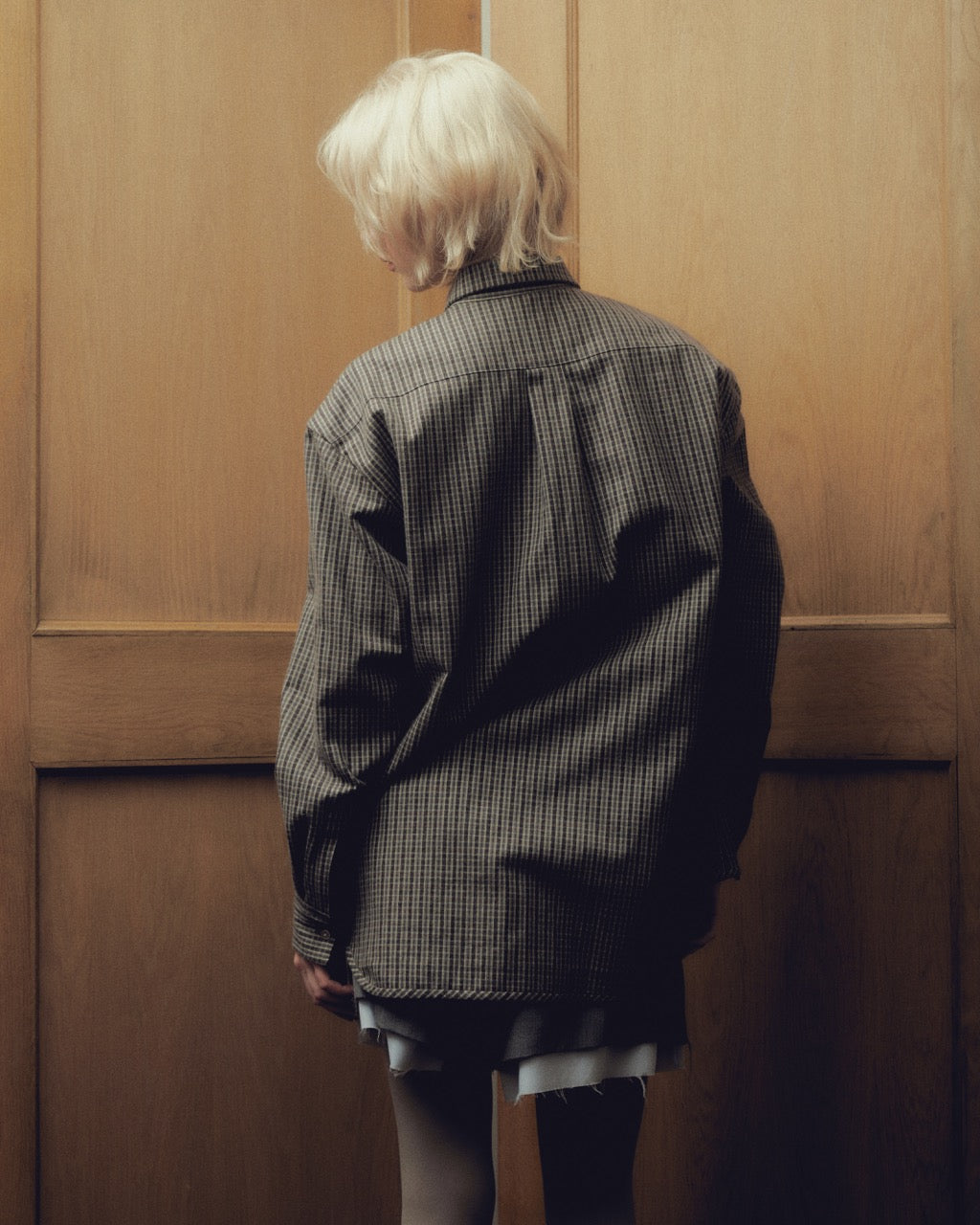 tanakadaisuke(タナカダイスケ)|シャツ|rocking horse check shirt Gray