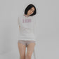 LOVE glitter T-shirt White × Pink【stock】