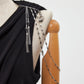 one-side drape gather tank top Black【stock】