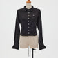 shell button cropped blouse Black【Delivery in June 2026】