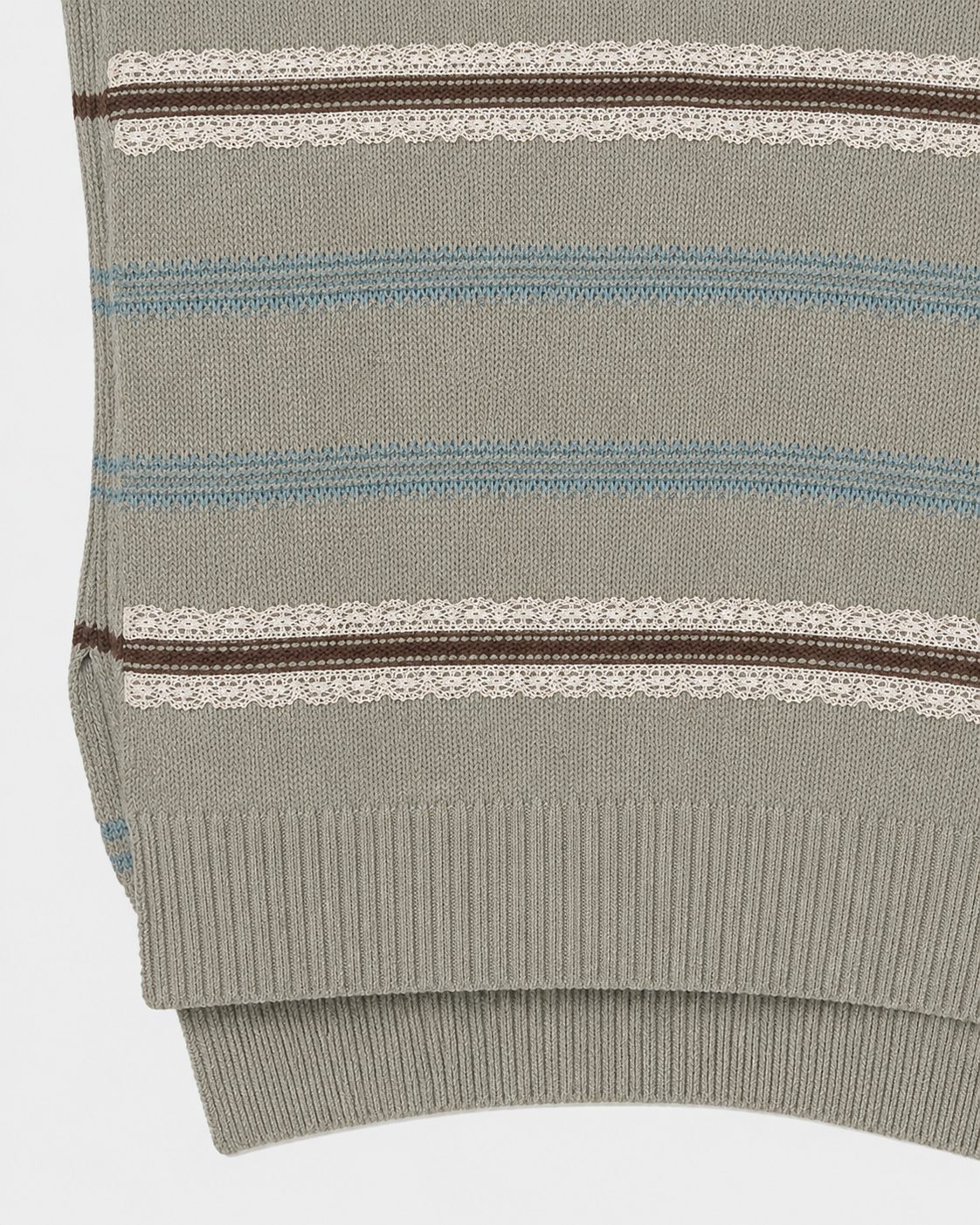Lace border knit pulover Gray【Delivery in January 2027】