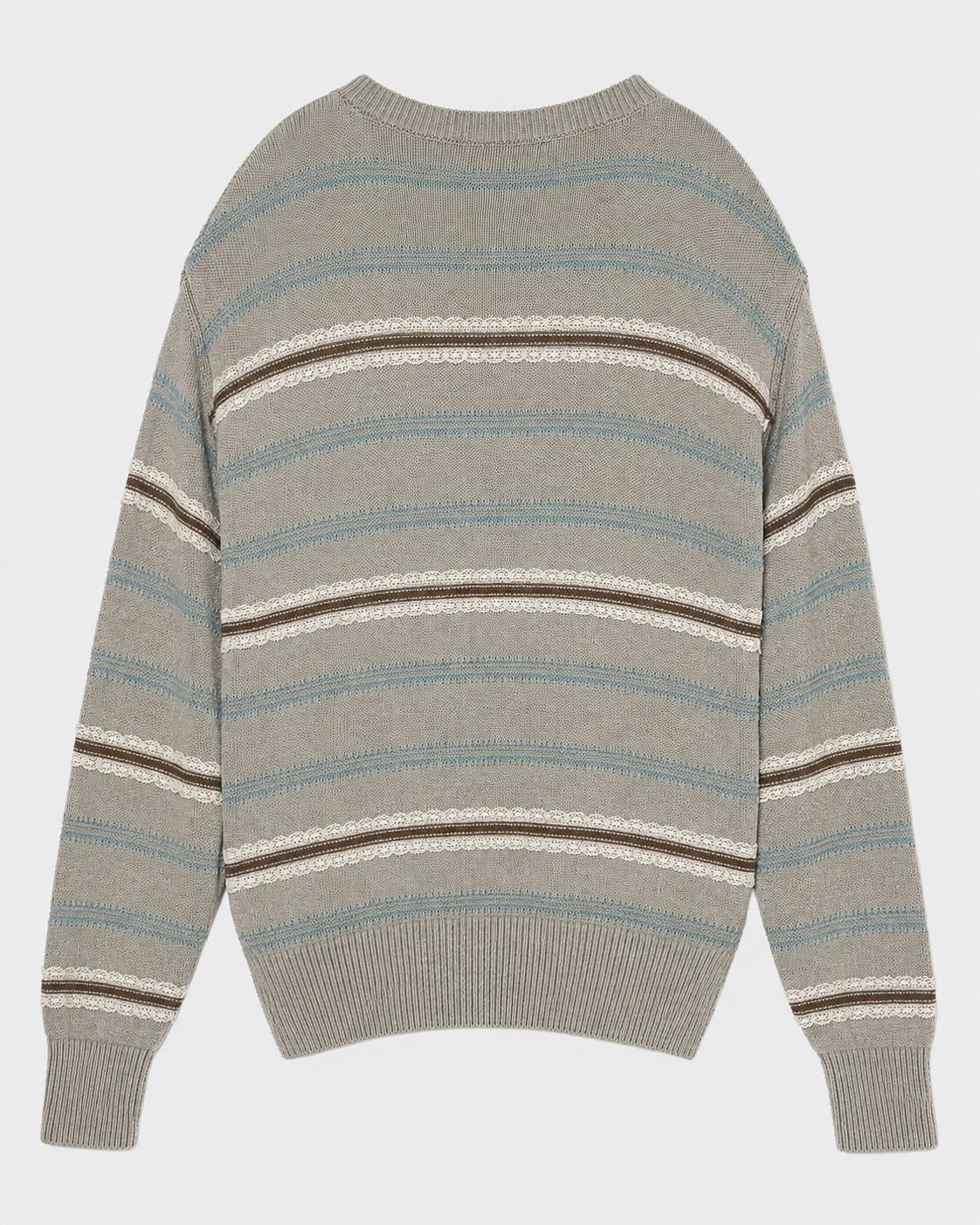 Lace border knit pulover Gray【Delivery in January 2027】