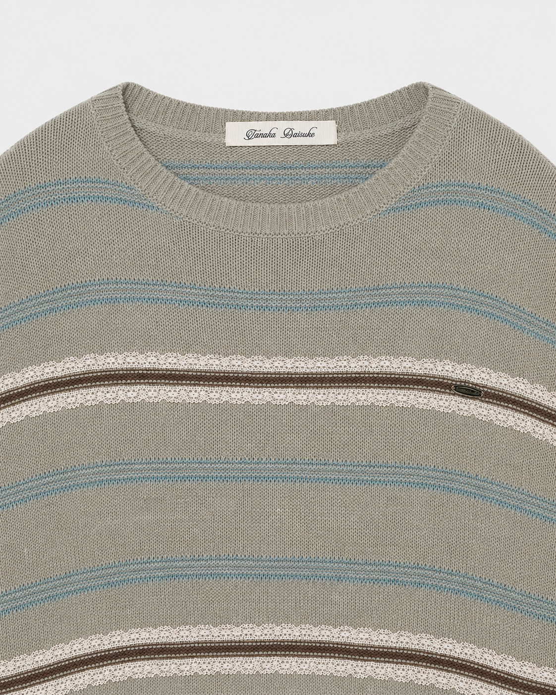 Lace border knit pulover Gray【Delivery in January 2027】