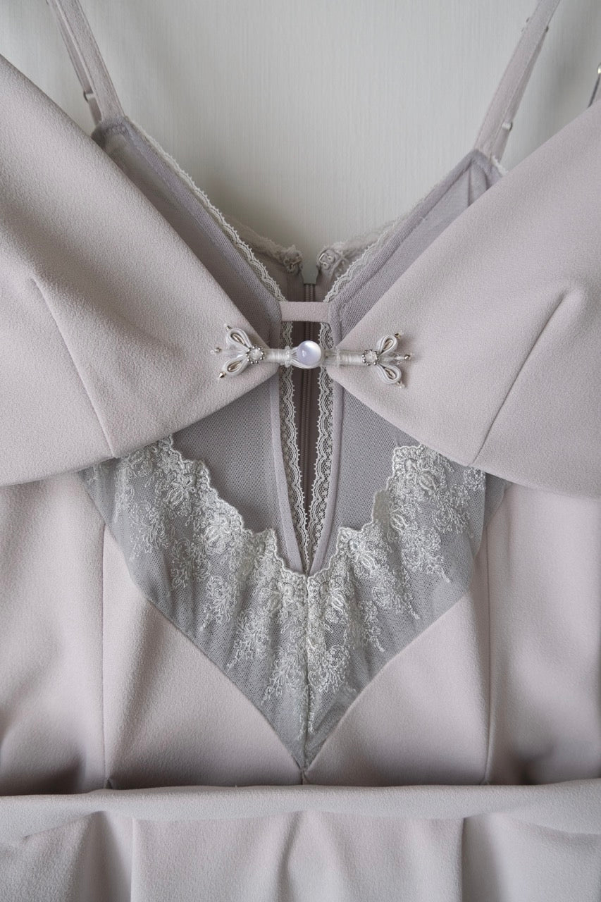 layered bra jersey cami one-piece Ash gray【Delivery in February 2026】
