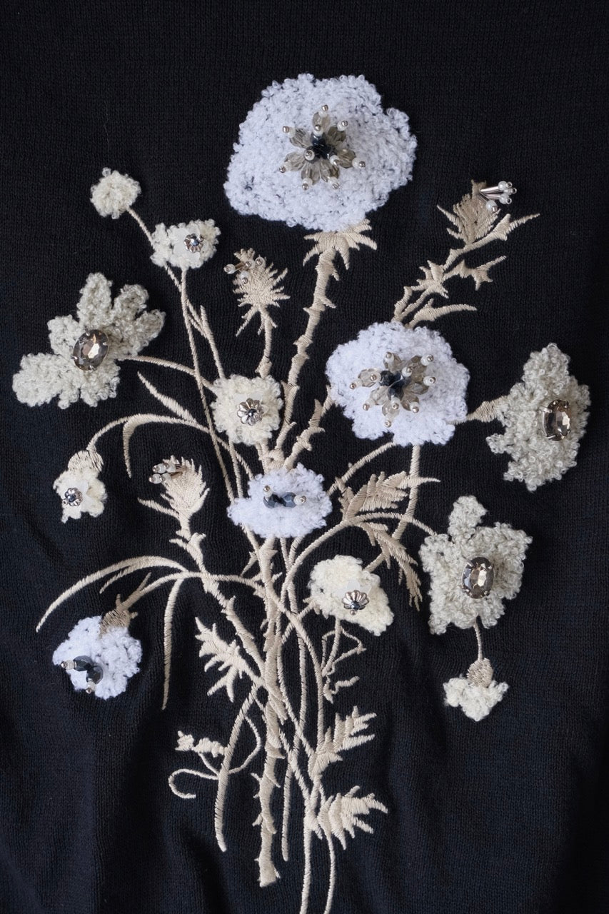 wild bloom beads embroidery cardigan Black【Delivery in February 2026】