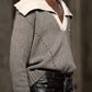 big collar knit pullover Smoky brown【Delivery in August 2026】