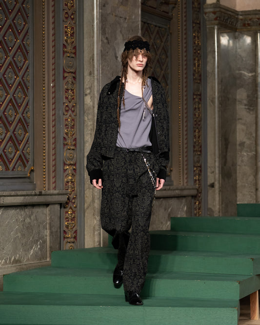 one-side drape gather tank top Mauve Gray 【Delivery in June 2026】