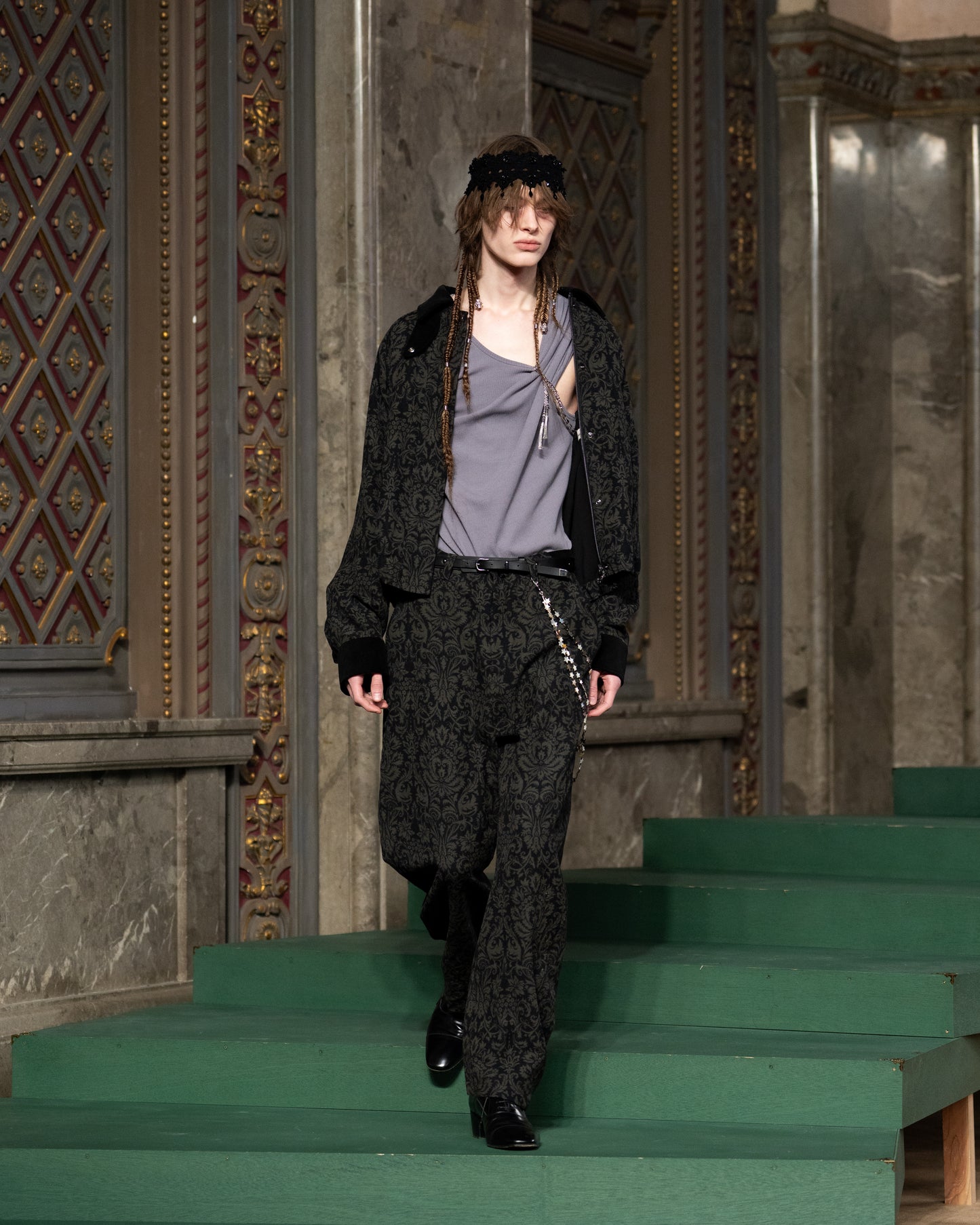 one-side drape gather tank top Mauve Gray【Delivery in June 2026】