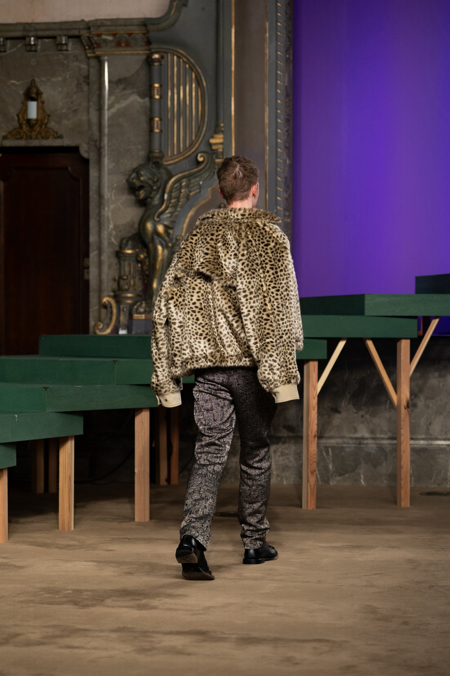 lame leopard fur blouson【Delivery in September 2026】