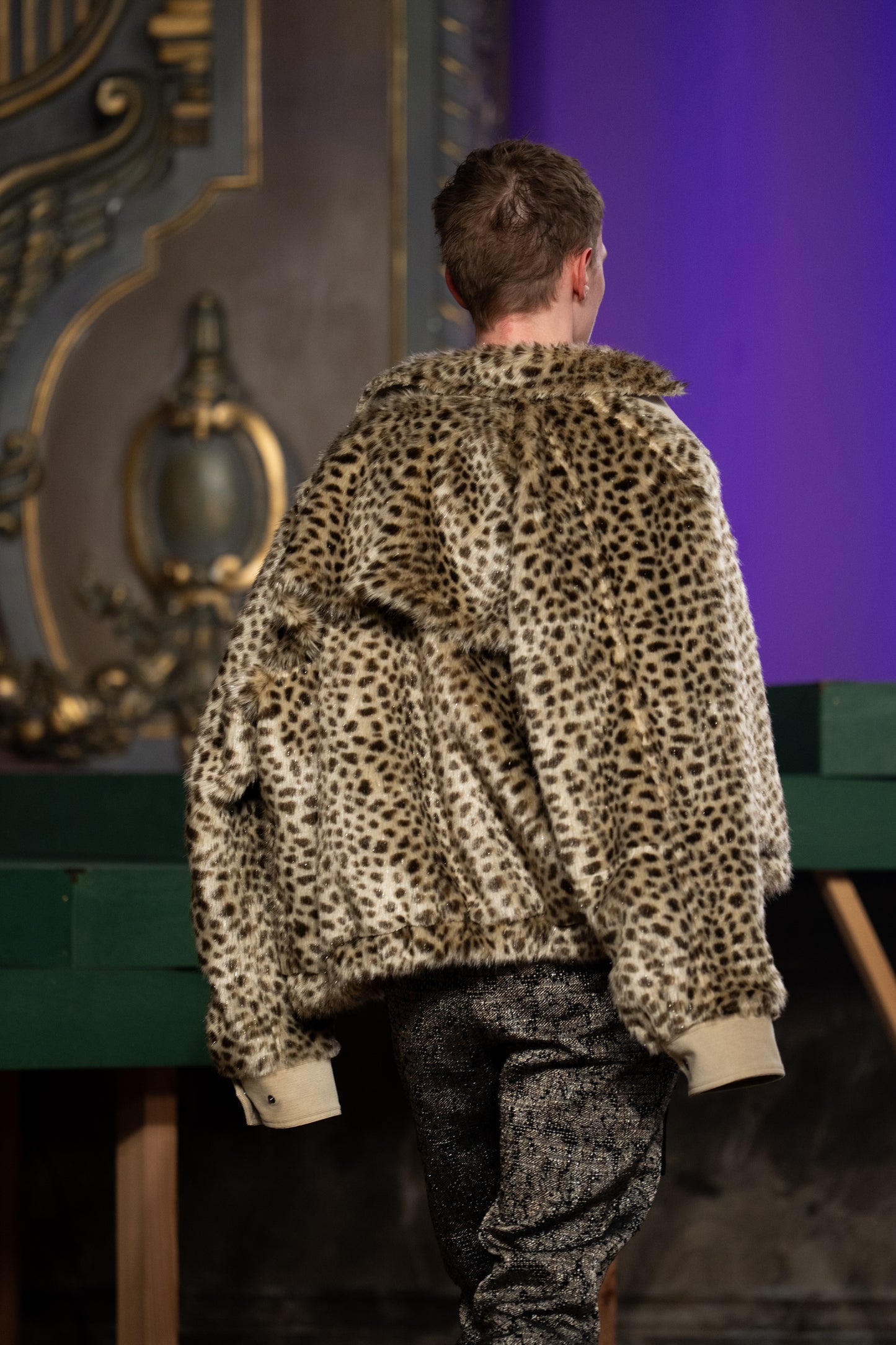 lame leopard fur blouson【Delivery in September 2026】