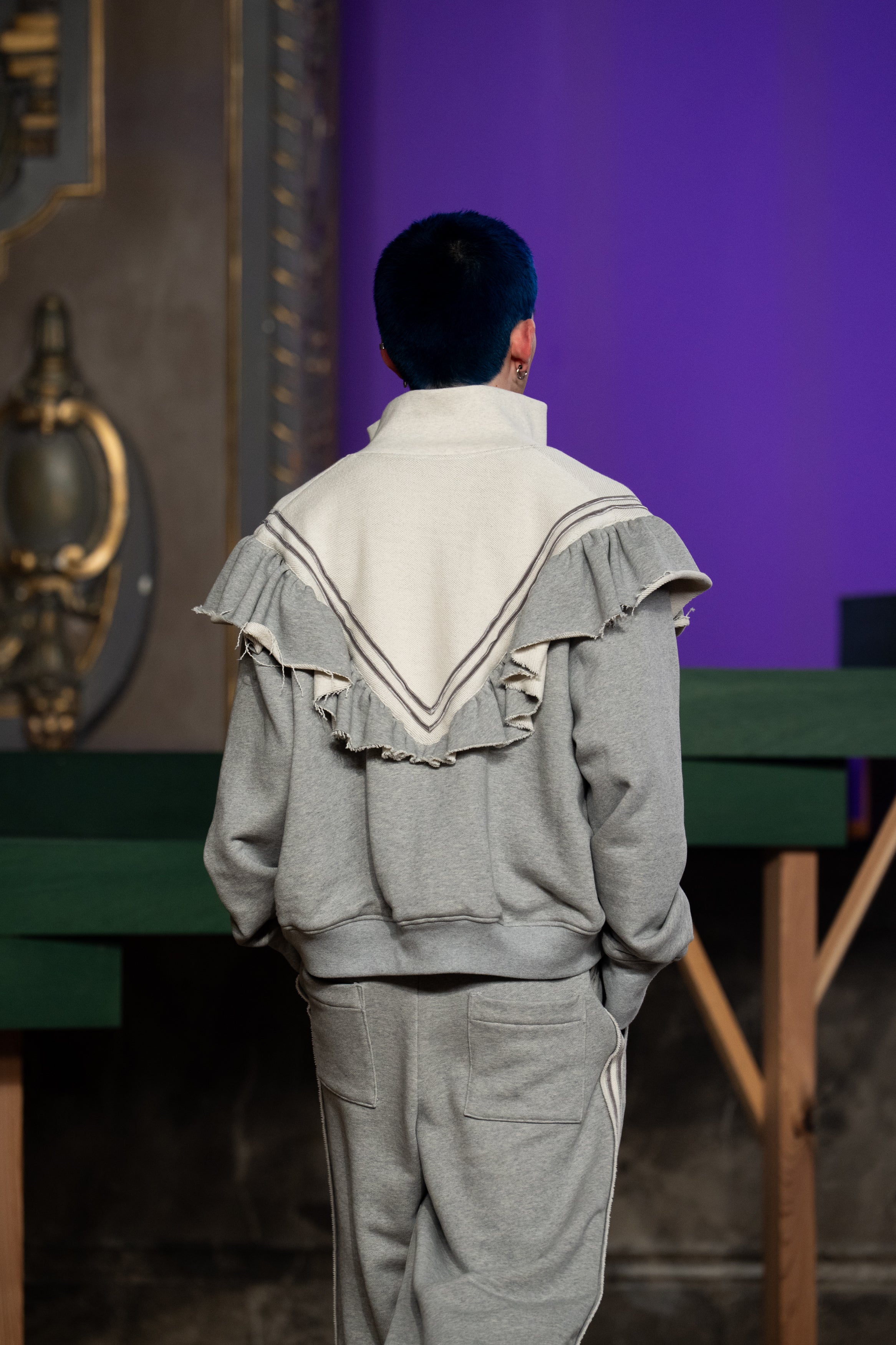 tanakadaisuke タナカダイスケ　 フリル付きジャケット ブルゾン タナカダイスケ| frill corduroy track jacket – tanakadaisuke