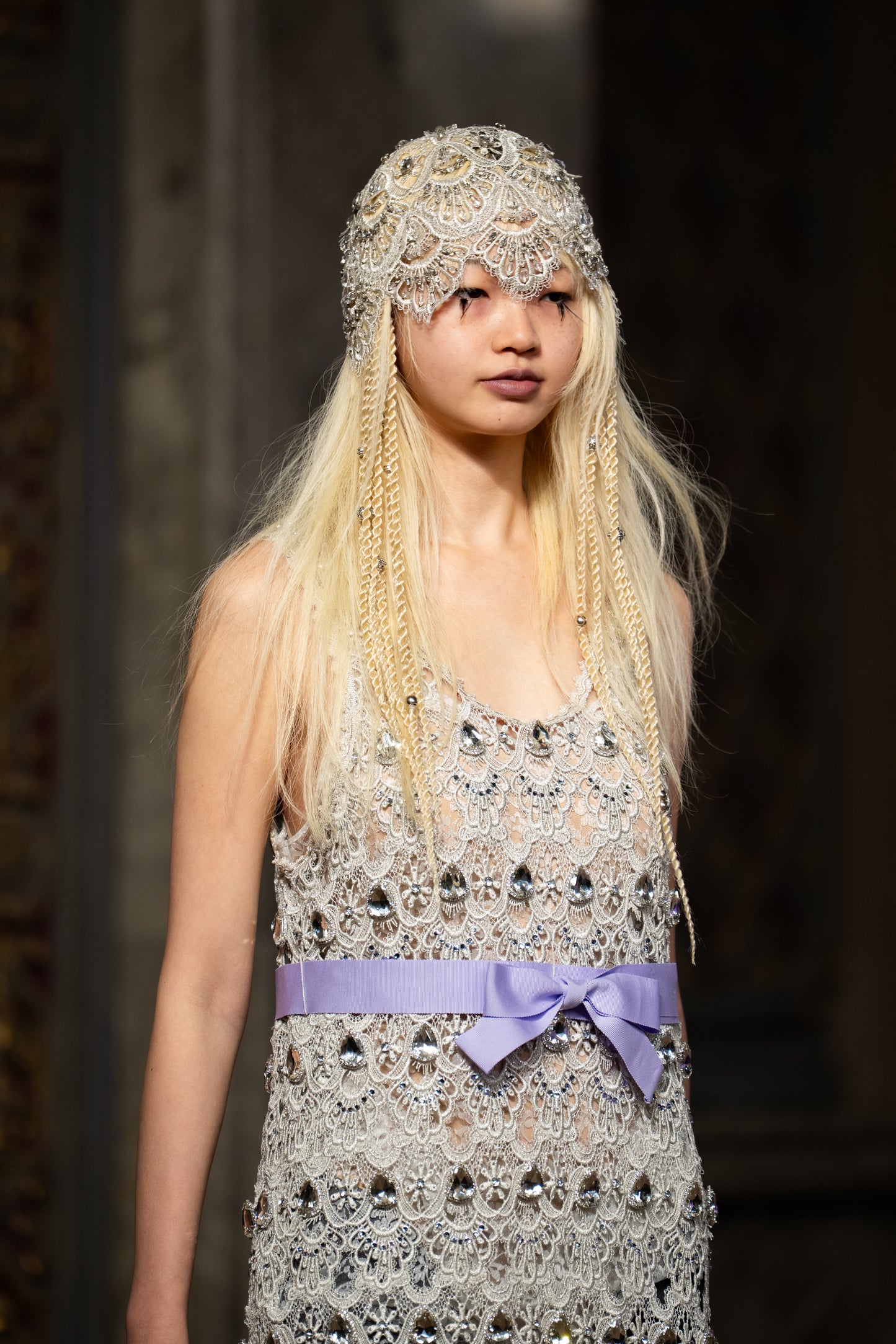silver lace bijou mini dress【Delivery in September 2026】