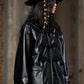 Black china button leather jacket【Delivery in September 2026】