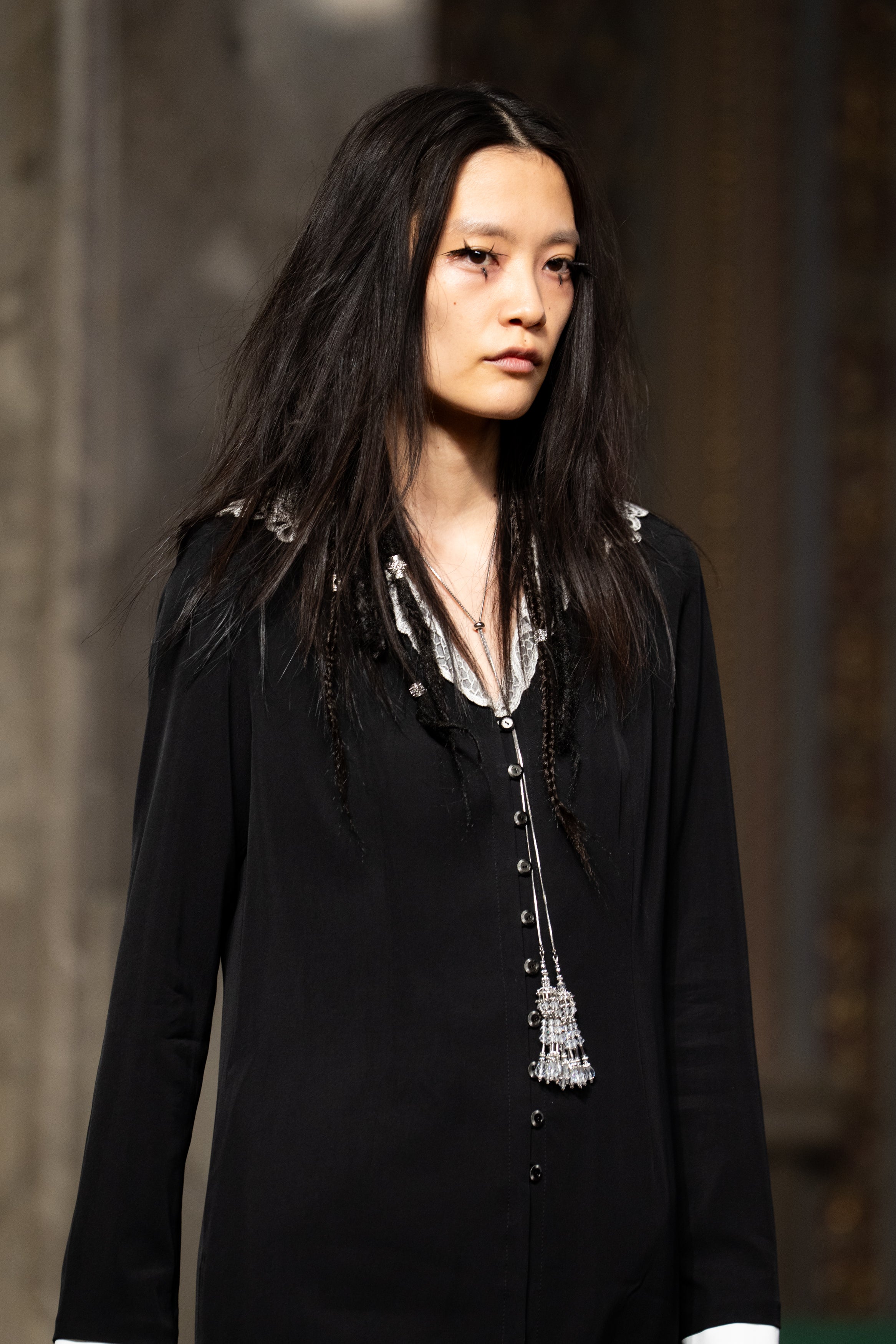 lace sailor collar long dress – tanakadaisuke