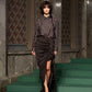 meteorite print tulle drape skirt long Brown【Delivery in August 2026】
